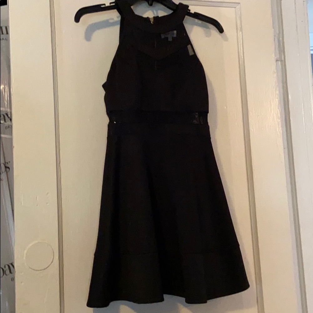 Short black skater dress